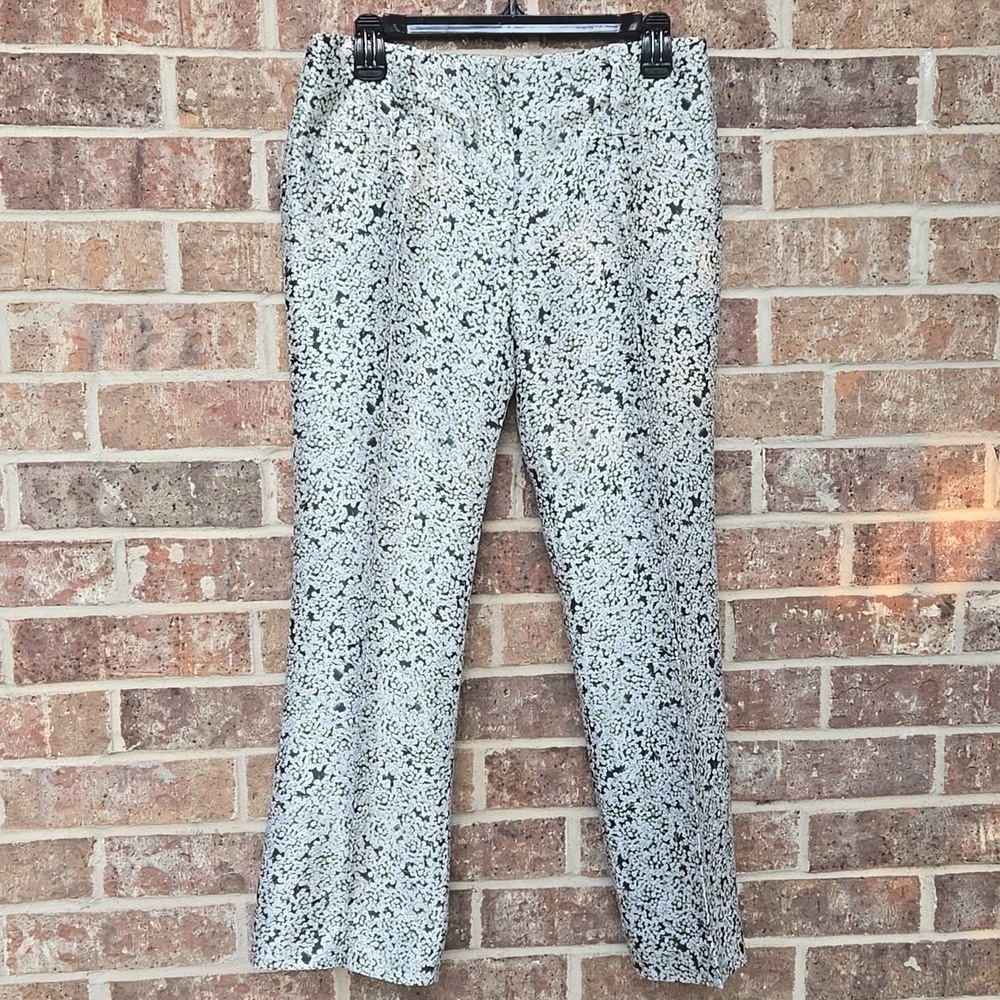 Tory Burch Green And White Floral Printed Silk Trouser Set Size 2 - Picture 6 of 10